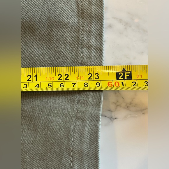 ZARA BASIC Dept. Z1975 DENIM Bell Sleeve Cotton Jacket W/ Fringe Trim L Olive - Picture 11 of 12